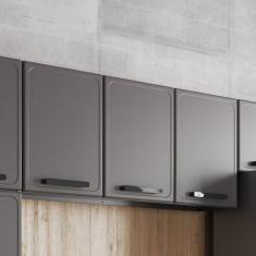 Imagem de Armário Aéreo para Cozinha 3 Portas em Aço Estilo Bertolini Grafite