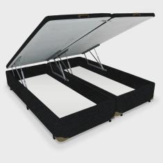 Imagem de Cama Box Baú Frontal king size Cosmopolita Basic Preto - 193x203