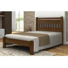 Imagem de Cama Queen Size Antares de Madeira Maciça Angelim Pedra/Tauari - Imbuia