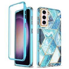 Imagem de Asuwish Capa de celular para Samsung Galaxy S23 5G capa de celular híbrida luxuosa linda mármore à prova de choque corpo inteiro resistente acessórios finos S 23 23S GS23 G5 SM-S911U 6,1 polegadas