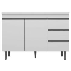 Imagem de Balcão Gabinete Andréia De Pia 100cm Sem Tampo 2 Portas Branco - Desk