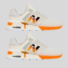 Imagem de Kit 2 Pares De Tenis New Speed Classico Running Lançamento, Bege, Bege