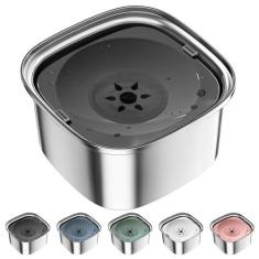 Imagem de UPSKY Tigela de água para cães 3L de aço inoxidável de 2,9 ml, sem derramamento, tigela de água para comida de cachorro de grande capacidade, alimentador de água lento, dispensador de água para
