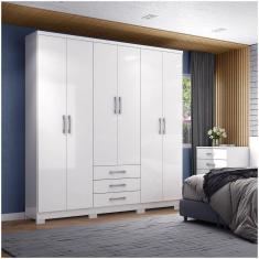 Imagem de Guarda Roupa Casal 06 Portas 03 Gavetas City Henn Branco