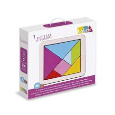 Imagem de Quebra Cabeça Infantil De Madeira Tangram Educativo Colorido Babebi