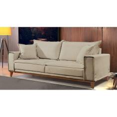 Imagem de Sofá Fixo 3 Lugares Luxo 180 cm  Aquiles Bege