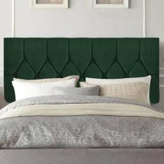Imagem de Painel Estofada Istambul Botão Capitonê 140cm Casal Para Cama Box Quarto Suede Verde - Gat Magazine