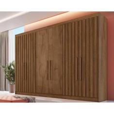 Imagem de Guarda Roupa Casal Potente 6 Portas C/ 4 Ripados E 6 Gavetas Braúna -