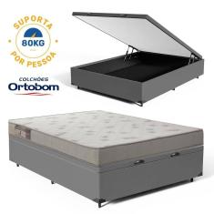 Imagem de Cama Box Baú com Colchão de Espuma Ortobom Light Liso Viúva 128cm