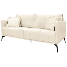 Imagem de Sofa Sala De Estar Liv 2 Lugares Pes Aço Linho 232 Natural Ezz Natural
