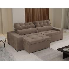 Imagem de Sofá Retrátil e Reclinável com Molas Bonel Florenza 2,30m Bege- Casa Prime