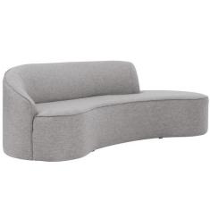 Imagem de Sofá Curvo 02 Lugares 150cm Eron Braço Direito Linho Cinza Claro - Nex
