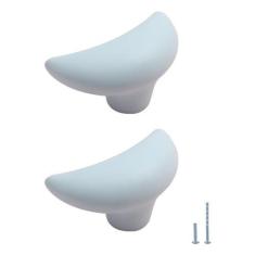 Imagem de Evionlin Puxadores de gaveta de cerâmica lua azul em forma de armário puxadores de armário de desenho animado bonito decoração de ferragens de quarto para quarto de criança puxadores de cômoda