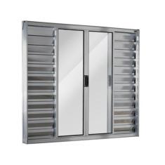 Imagem de Janela de Alumínio Veneziana 100x200cm 6 Folhas Central Ecosul Esquadr