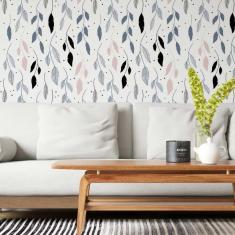 Imagem de Papel De Parede Adesivo Folhas Coloridas N03091 0,58X3,00M