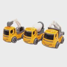 Imagem de Kit 3 Carrinhos de Construção Truck Brinquedo 2621-2 - Dorémi