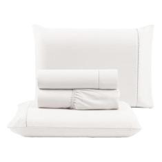 Imagem de Jogo De Lençol Queen 4 Peças Ponto Palito Percal 400 Fios - Callandra