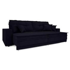 Imagem de Sofá Palermo Retrátil e Reclinável Velosuede Preto 2,20m
