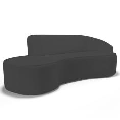 Imagem de Sofá Living 3 Lugares 230cm Braço Direito Mozart D06 Sintético Cinza - Mpozenato