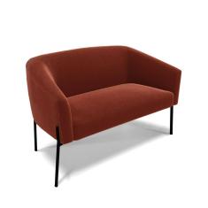 Imagem de Sofá Namoradeira 2 Lugares Pé Ferro Preto Stella Bouclê D03 - D`Rossi