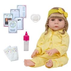 Imagem de Boneca Reborn Loira Realista Conjunto Pagão Envio Imediato - Cegonha R