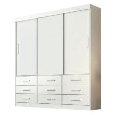 Imagem de Guarda Roupa Casal New Star 3 Portas 9 Gavetas Branco - Salleto