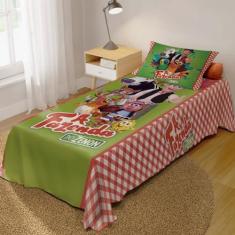Imagem de Jogo de Cama Lençol + Fronha Quarto Infantil Fazenda do Zenon