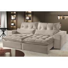 Imagem de Sofá 4 Lugares Retrátil e Reclinável Máximo 2.50m Veludo Bege