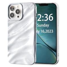 Imagem de AKABEILA Capa para iPhone 15 capa de 6,1 polegadas padrão de ondulação de água TPU capa de telefone fina à prova de choque 3D antiderrapante glitter brilhante capa