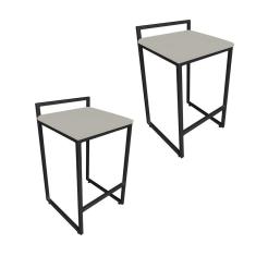 Imagem de Conjunto 02 Banquetas Pietra Suede Marrom Rato Base Preto