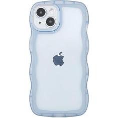 Imagem de miyonsin Capa para iPhone 13 Pro Max, linda capa de telefone de silicone TPU macio em forma de moldura ondulada Kawaii com iPhone 13 Pro Max, capa protetora de telefone à prova de choque para mulheres