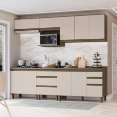 Imagem de Cozinha Completa Connect 10 Portas 5 Gavetas 100% Mdf Ce802 Duna/Cristal - Henn