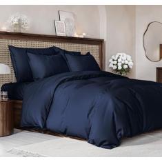 Imagem de Conjunto de capa de edredom Cal King Size - Capa de edredom extra macia Cal King Size - 264 cm x 248 cm Capa de edredom Cal King com 2 fronhas - Fácil de cuidar e não desbota - Capa de edredom com