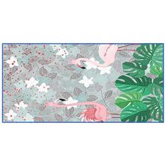 Imagem de Boyouth Toalhas de praia retangulares de microfibra super macias de secagem rápida, flamingos, folhas e pontos vermelhos, toalha de banho com estampa digital para piscina, esportes internos e