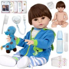 Imagem de Boneco Bebe Reborn Recem Nascido Silicone Com Vários Itens - Cegonha R