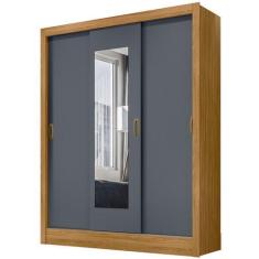 Imagem de Guarda Roupa Bolívia 164cm 7 Portas Freijó Cinza Com Espelho Moval