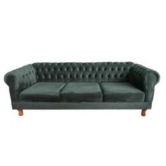 Imagem de Sofá Chesterfield Capitone Duque Suede verde Musgo 2,00cm - novo encan