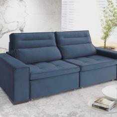 Imagem de Sofá Retrátil e Reclinável 2 Lugares 230 Cm Charm Azul