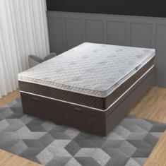 Imagem de Cama Box Baú Casal 138cm Molas Ensacadas  Euro Suede Genebra Umaflex J