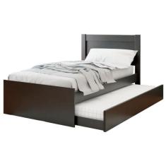Imagem de Cama Solteiro Com Auxiliar Prisma Preto - Jea Móveis - Ja Móveis