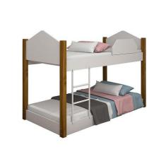 Imagem de Bicama De Criança Infantil Juvenil Montessoriana Luiza - Branco E Mel