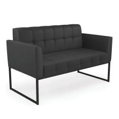 Imagem de Sofá Namoradeira Elisa Corino Base Metálica Industrial Preto - D`rossi Preto