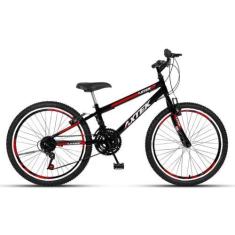 Imagem de Bicicleta Aro 24 Axtek Sport Gold V-Brake Mtb 21V, Preto, Vermelho