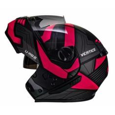 Imagem de Capacete Moto Fechado Peels Urban Robocop Vertice Preto e Rosa Masculi