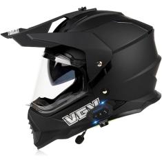 Imagem de Capacete de motocross, capacete de motocicleta Bluetooth para motocicletas ATV Dirt Bike para jovens e adultos, capacete para mountain bike off-road, capacete de rosto inteiro modular com vi