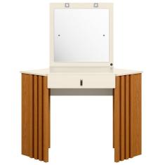 Imagem de Penteadeira Camarim De Canto Com Espelho 1 Gaveta Glitter Cinamomo Off White Albatroz