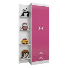 Imagem de Guarda-roupas Infantil 2 Portas 2 Gavetas Multimóveis Cr40106 Branco/rosa