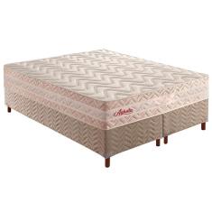 Imagem de Cama Box Queen: Colchão Molas Paropas MasterPocket Ensacadas Aghata + Base crc Rústico Bege(158x198)