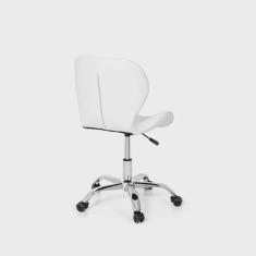 Imagem de Cadeira Office Eiffel Slim Base Giratória Branca - Cromada
