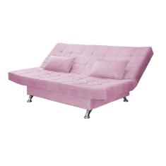 Imagem de Sofá Cama Casal Com Almofadas 3 Lugares Melina Suede Rosê